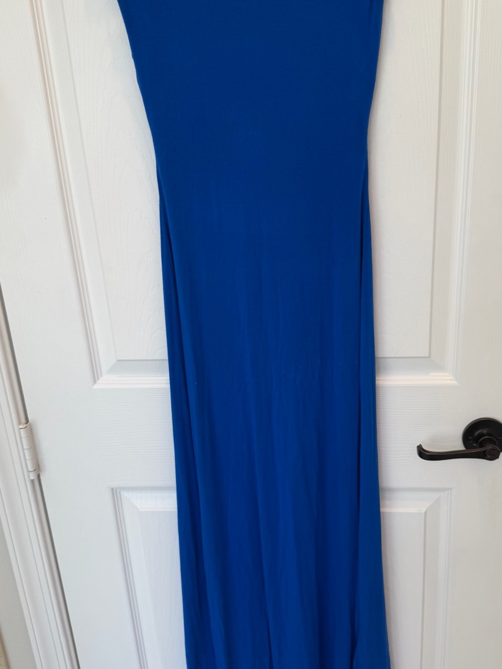 Sky Royal Blue Strapless Crochet Maxi Dress like new small - Picture 3 of 6